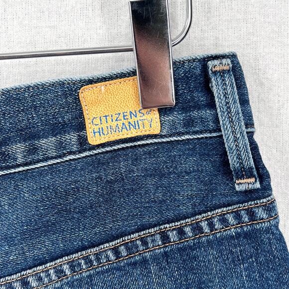 CITIZENS OF HUMANITY Corey Shorts 26 Blue Slouchy Fit Distress Cut Off Selvedge - Picture 10 of 16